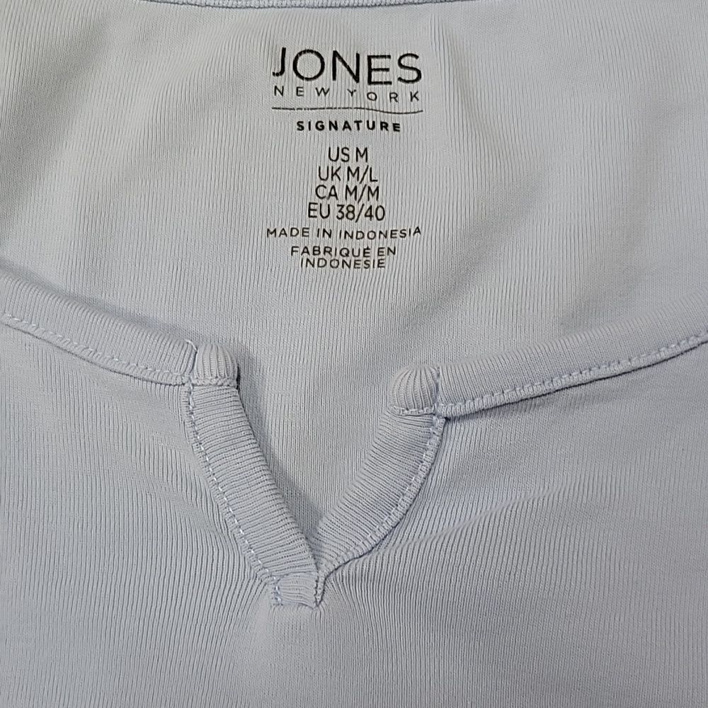 JONES NEW YORK SIGNATURE WOMENS COTTON VNECK TEE SIZE MEDIUM - Picture 4 of 7